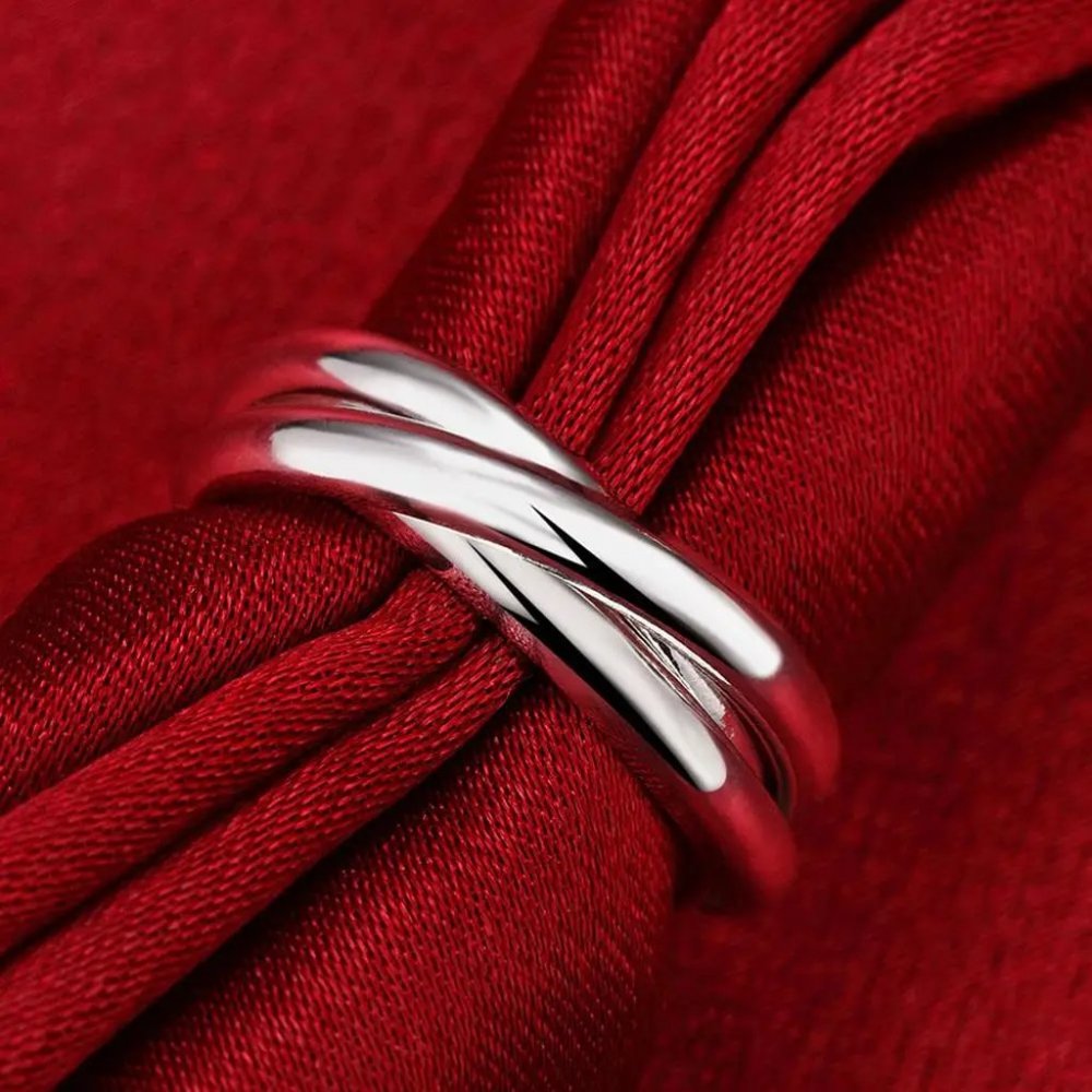 Stunning Homage " Trinity Love Ring " 925 Sterling Silver - Picture 9 of 10